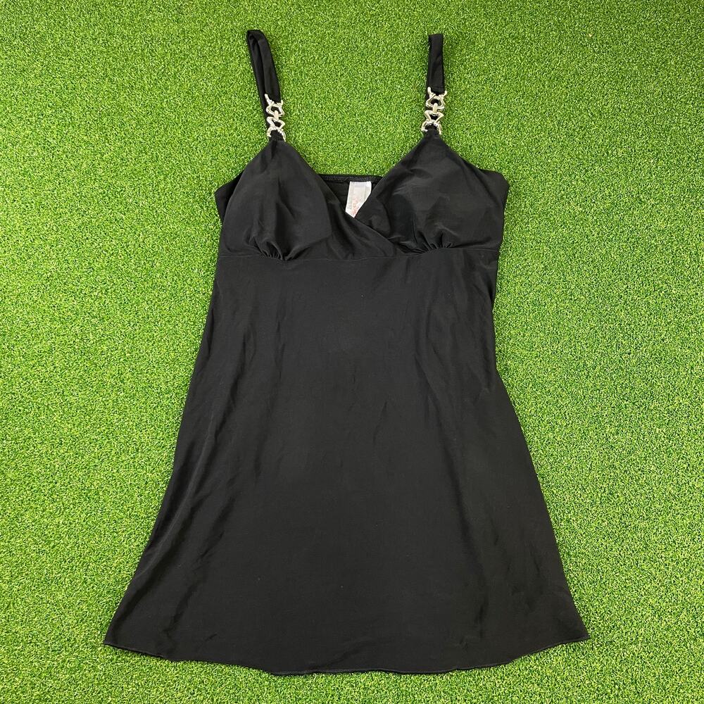 Pink Eli Black Chain Strap Camisole Top Y2K Glam Stretch Womens Medium Party Top